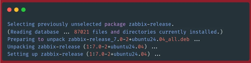 installing the Zabbix package repository