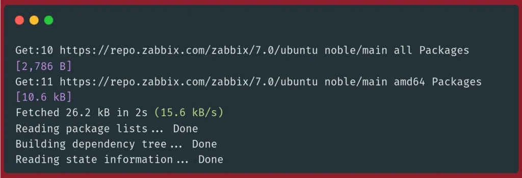 updating packages for Zabbix