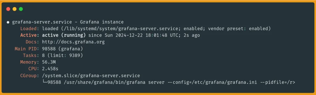 grafana server status