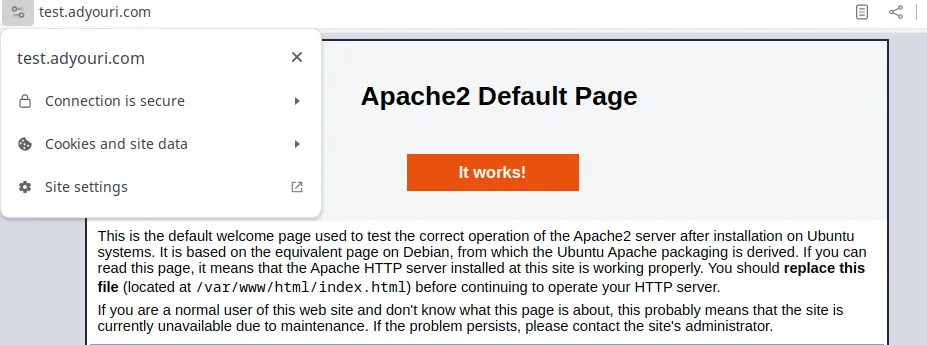 Apache let's encrypt success