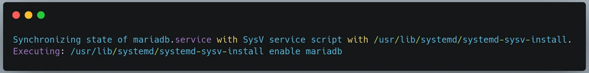 systemctl enable mariadb